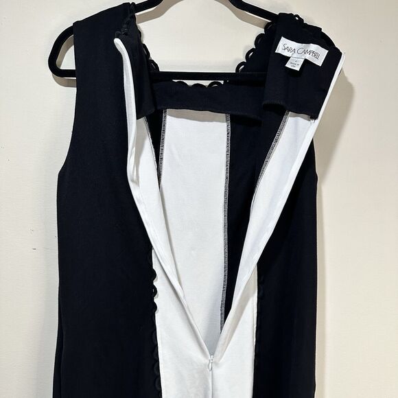 Sara Campbell Black And White Dress with Rick Rack Like Design - L | Office Work - Picture 5 of 6